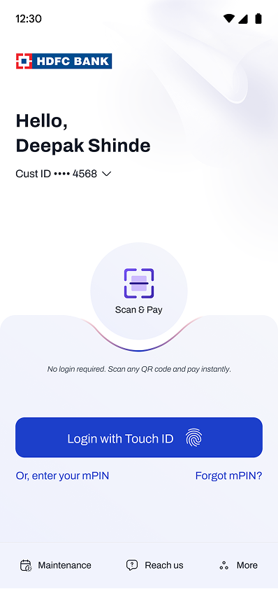 Pre-Login Simple mode screen